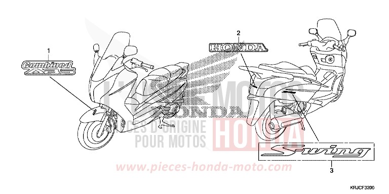 MARQUE/RAYURE de S-wing ABS PEARL NIGHTSTAR BLACK (NHA84) 2012